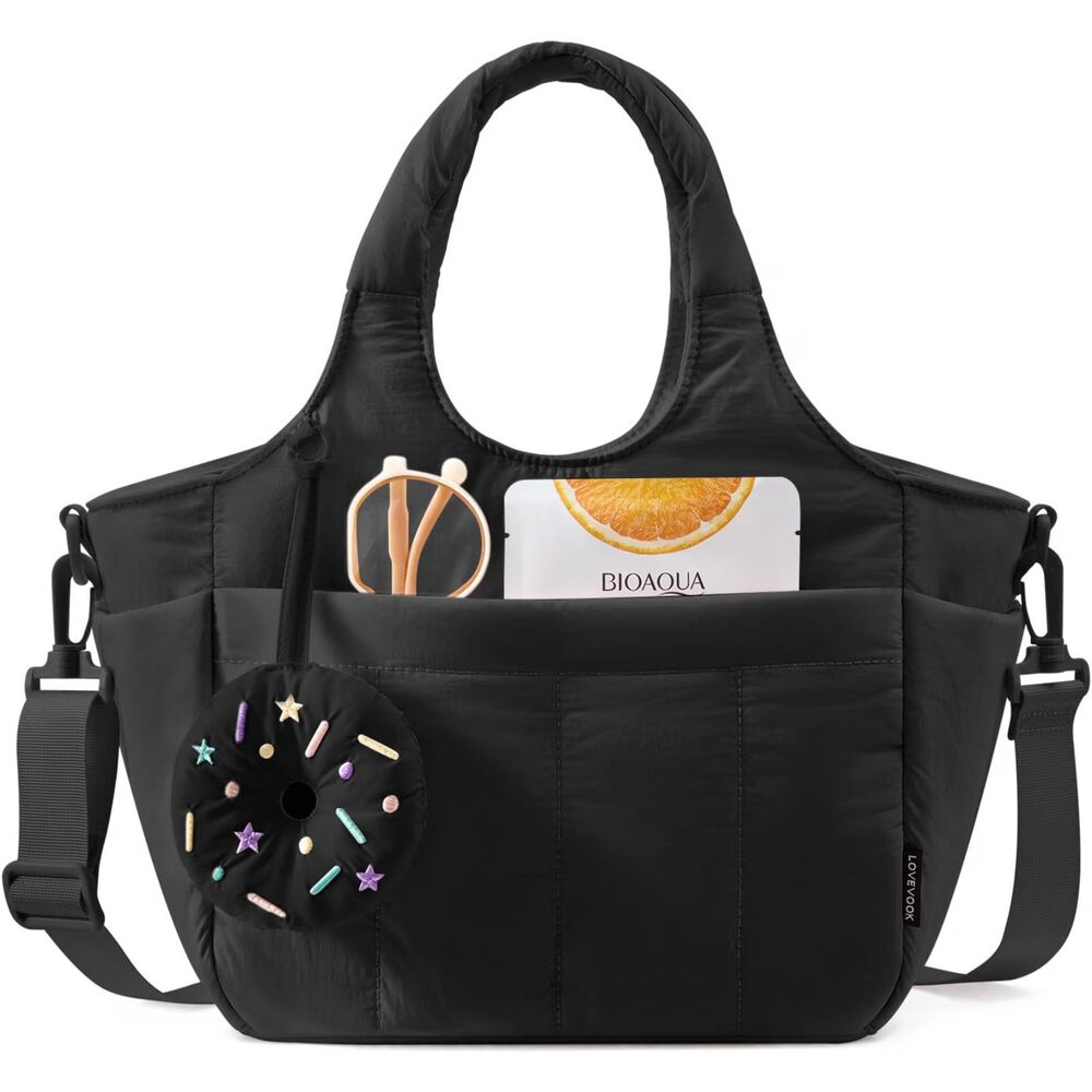 Women's Insulated Lunch Bag Shoulder Strap Large Bottle Holder Work Picnic Tote